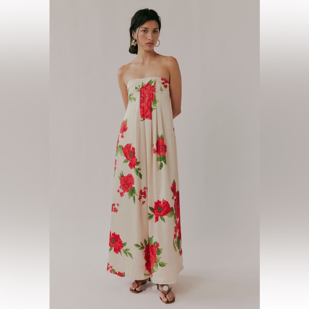 NWT Free People Botanical Maxi Dress in Tea Combo - Picture 2 of 8